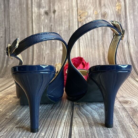 KAREN SCOTT Bronaa Blue Sling-Back Pumps 10M - Picture 6 of 10